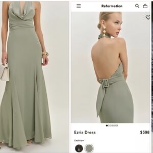 Reformation Ezria Backless Halter Maxi Dress in Seafoam size 8, EUC